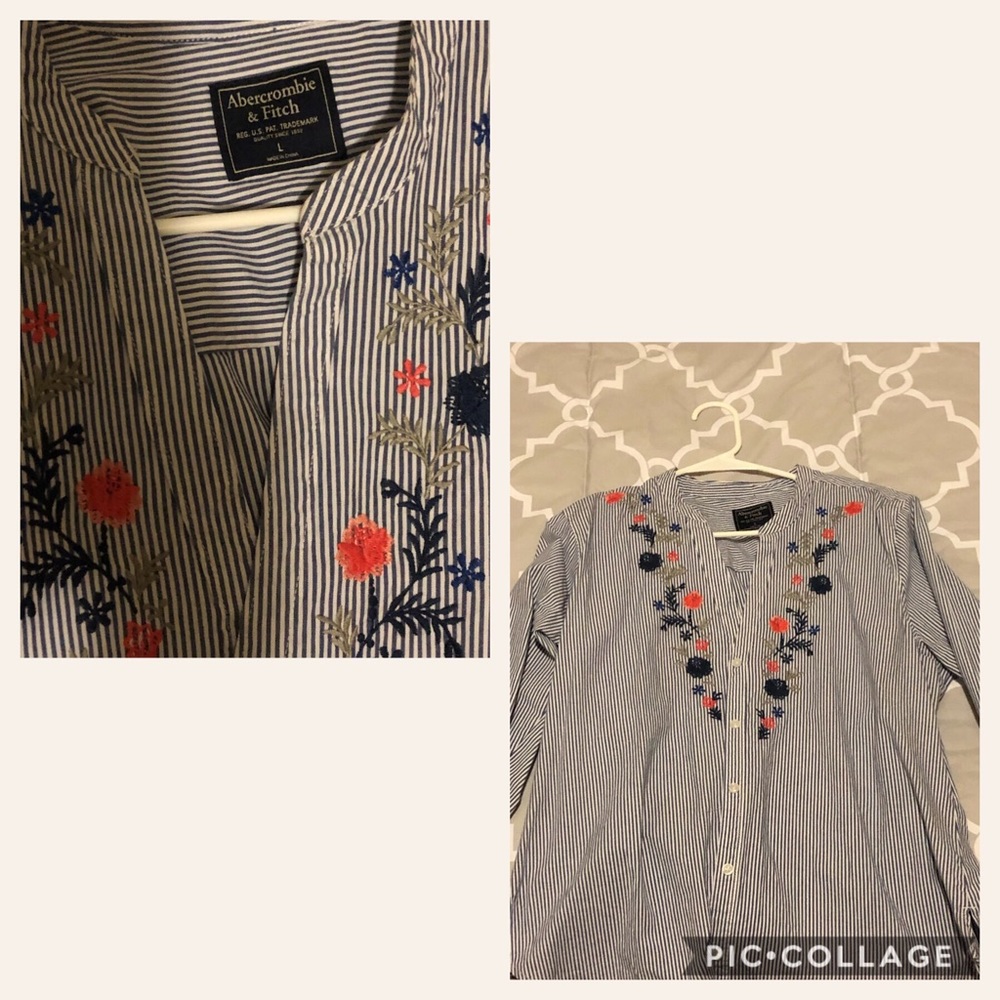 Floral striped blouse
